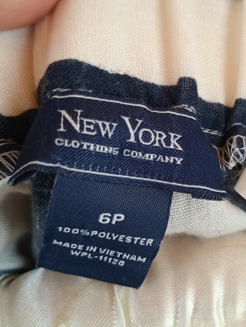 NY Clothing Co Navy & White Wide-Leg Stripe Trousers Lightweight Breezy Nautical - Picture 4 of 7